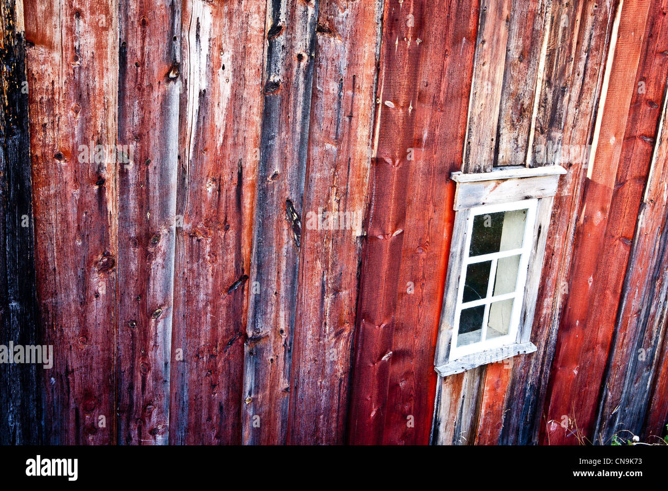 Vecchia casa a Straumen gård, Straumhella, Tromsø, Norvegia Foto Stock