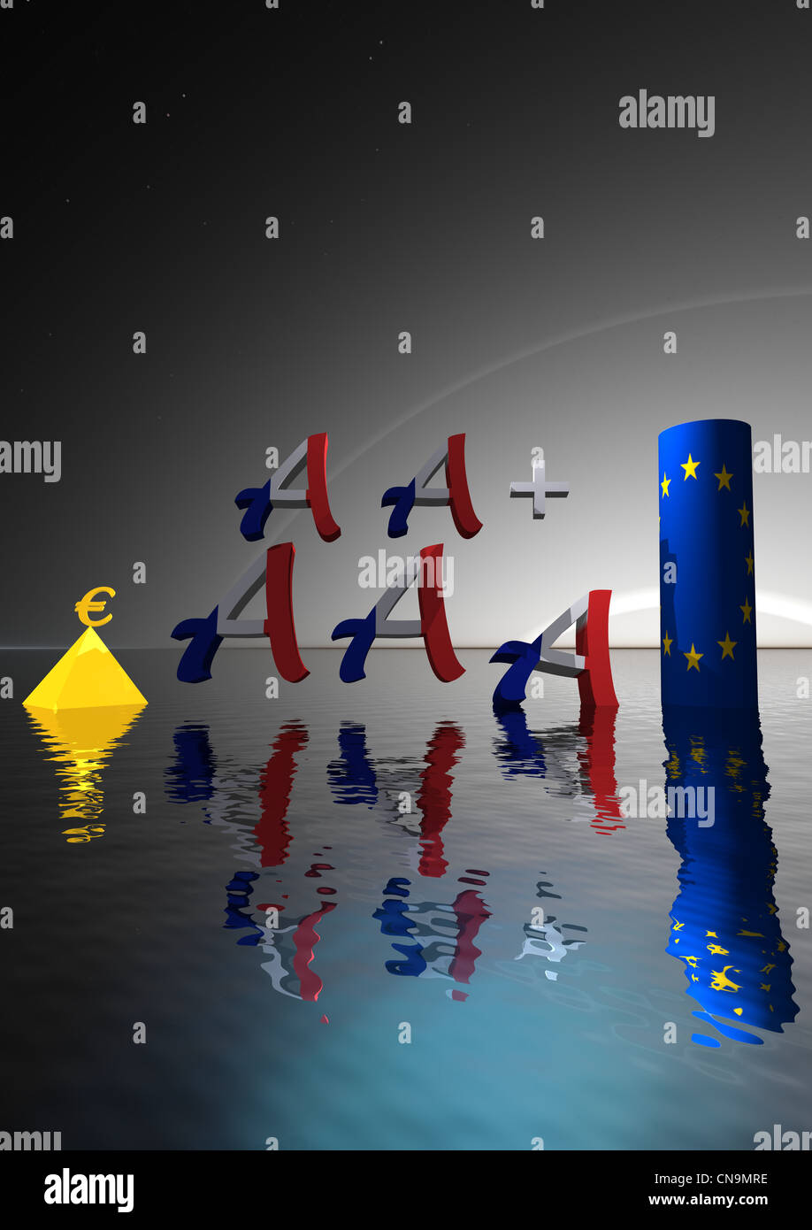 Euro aaa e costruzione Foto Stock