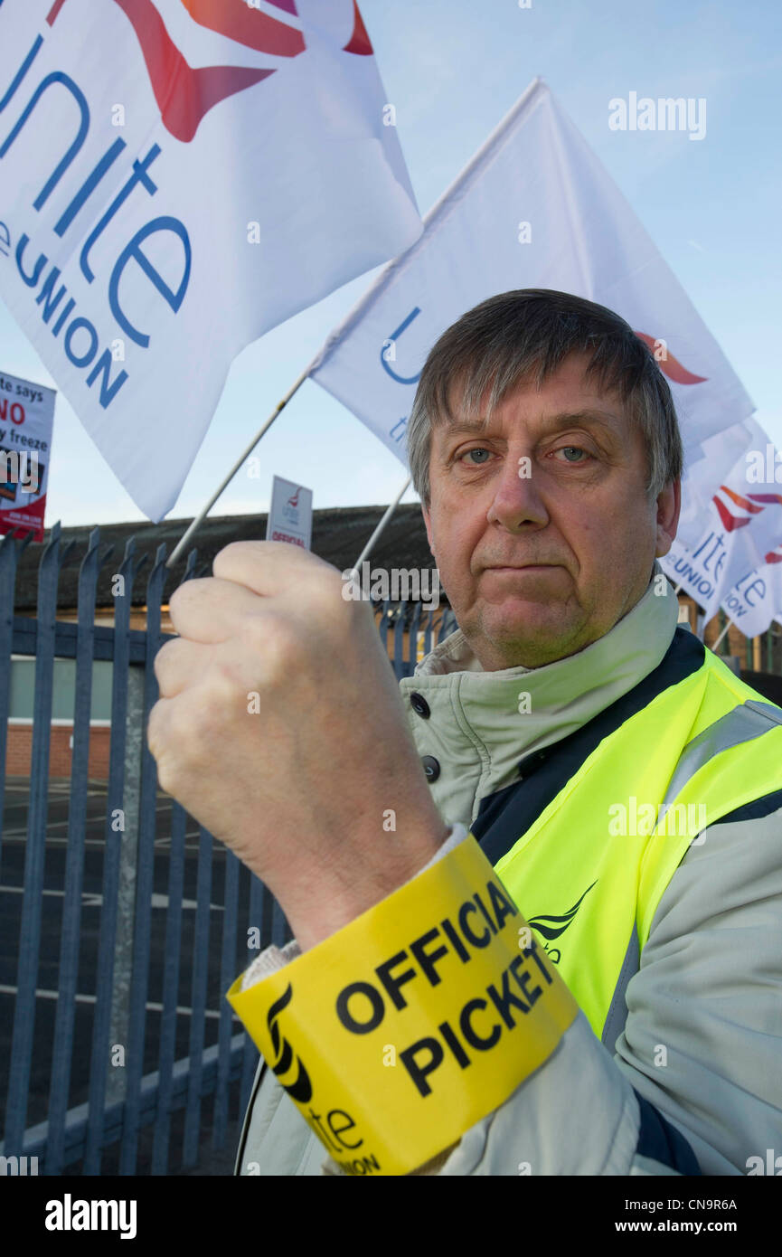 Unite picchetti durante l'N30 giorno di azione, Leeds Foto Stock
