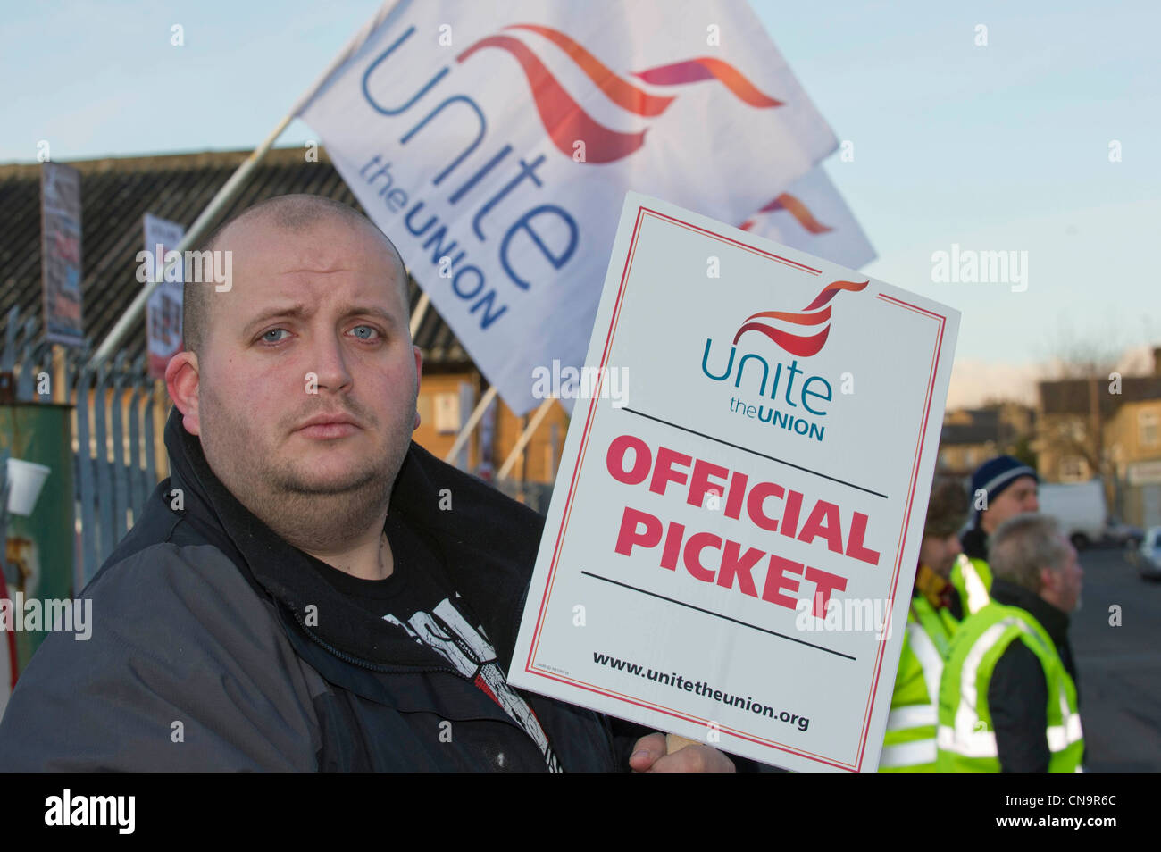 Unite picchetti durante l'N30 giorno di azione, Leeds Foto Stock