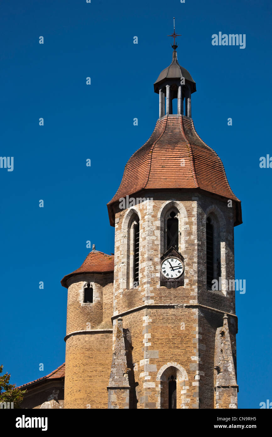 Francia, Gers, Eauze Luperc Cattedrale Gotica, meridionnal, la torre ottagonale Foto Stock