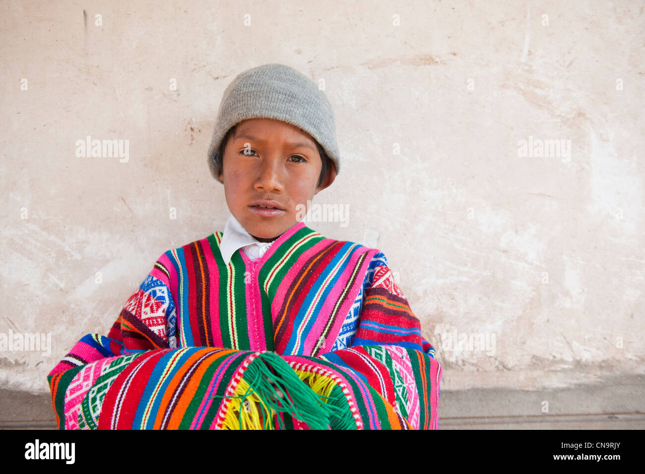 Il Perù, provincia di Cuzco, Huasao, elencato come mistico villaggio turistico, Manuel, sciamano (curandero) 9 anni Foto Stock