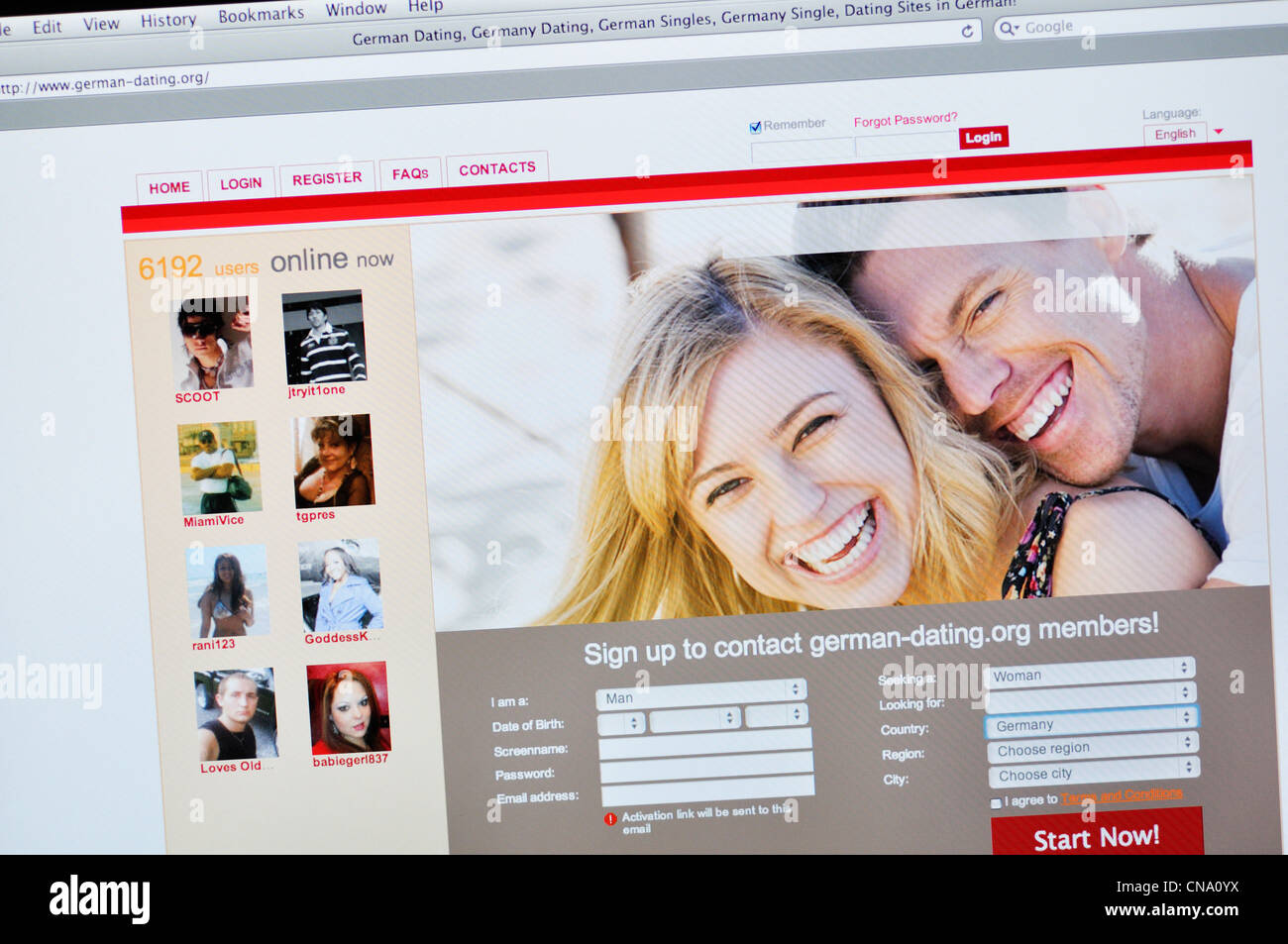 German online dating website Foto Stock