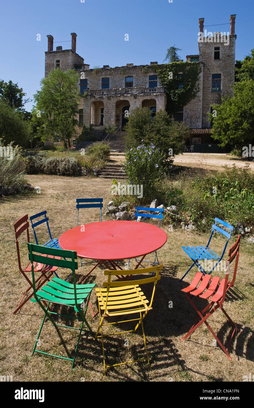 Francia, Lot, intorno Sauliac sur Cele, Cuzals, museo all'aria aperta di Quercy, Chateau Foto Stock