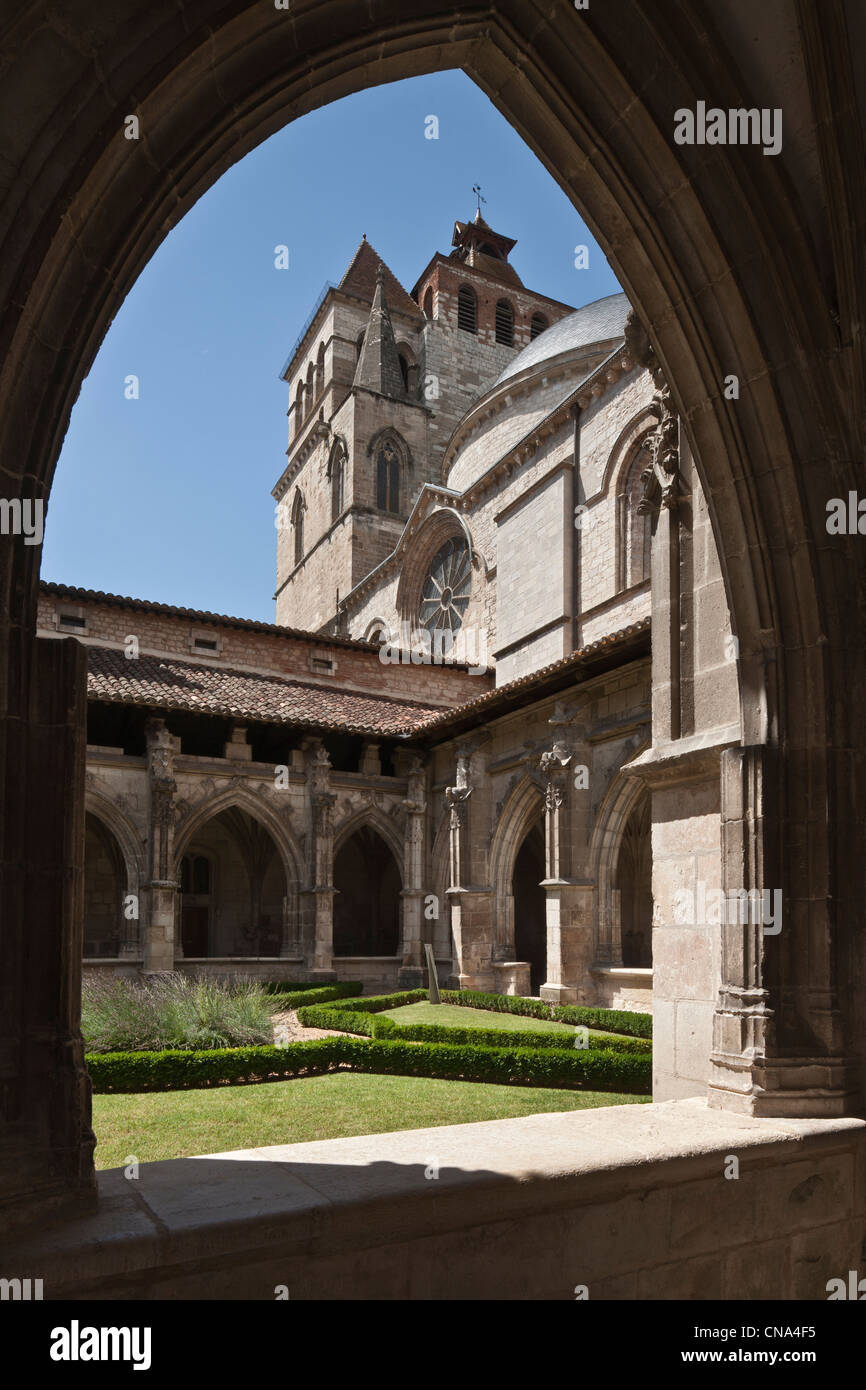 Francia, Lot, Cahors, chiostro rinascimentale della Cattedrale di Santo Stefano e il giardino celeste Pre au parte dei giardini segreti Foto Stock
