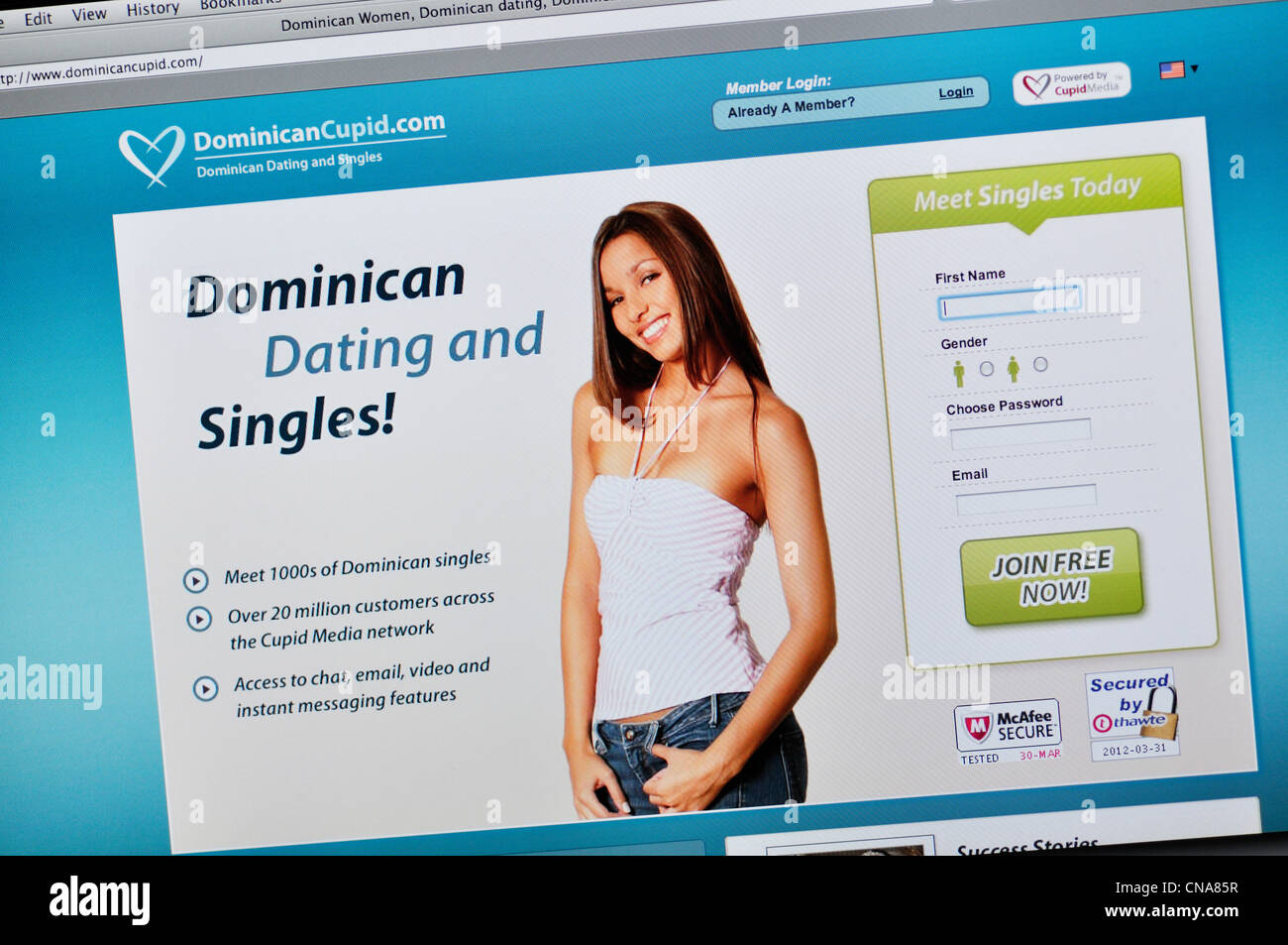 Dominicana, online dating website Foto Stock