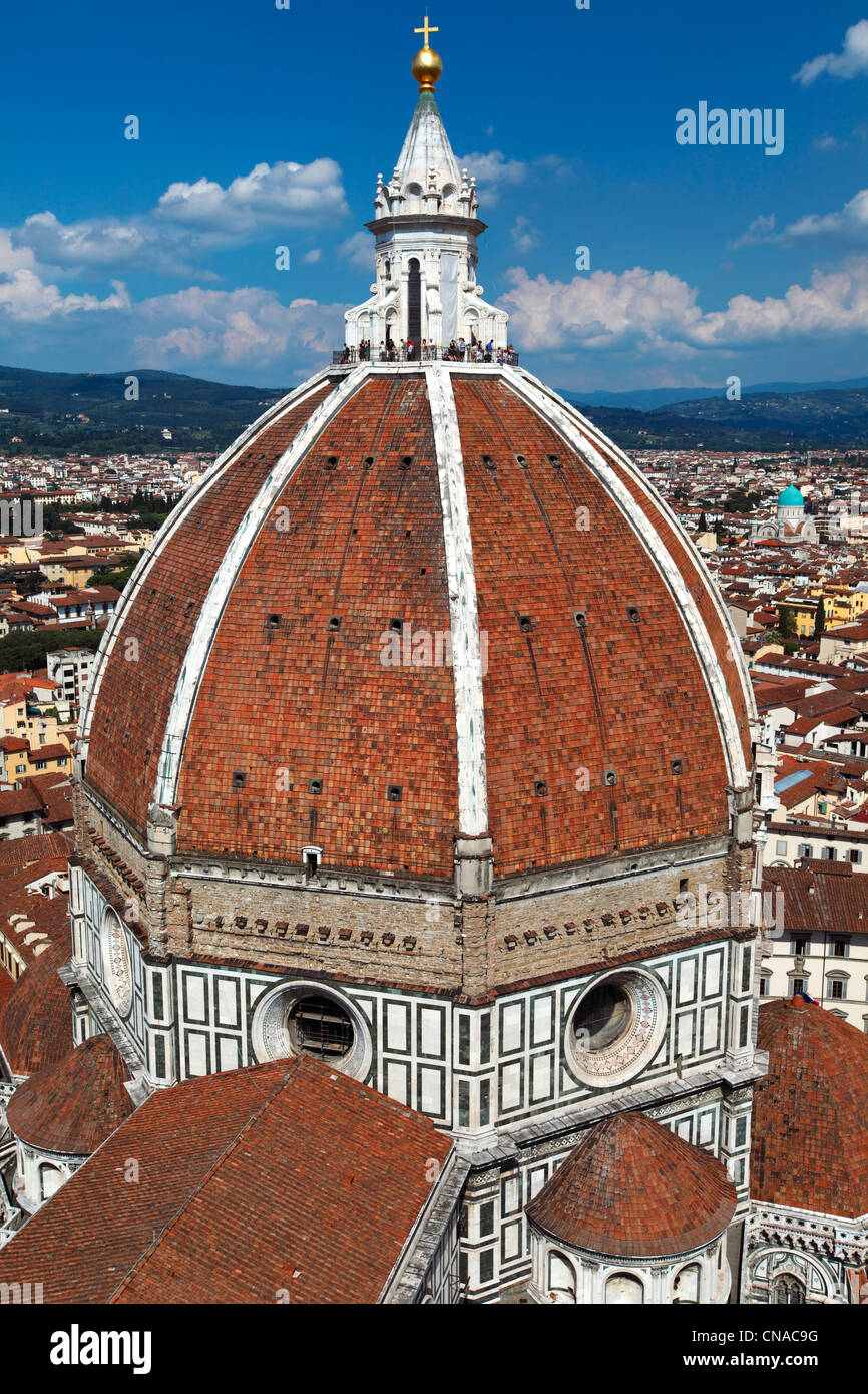 L'Italia, Toscana, Firenze, centro storico sono classificati come patrimonio mondiale dall'UNESCO, la cupola di Santa Maria del Fiore Foto Stock
