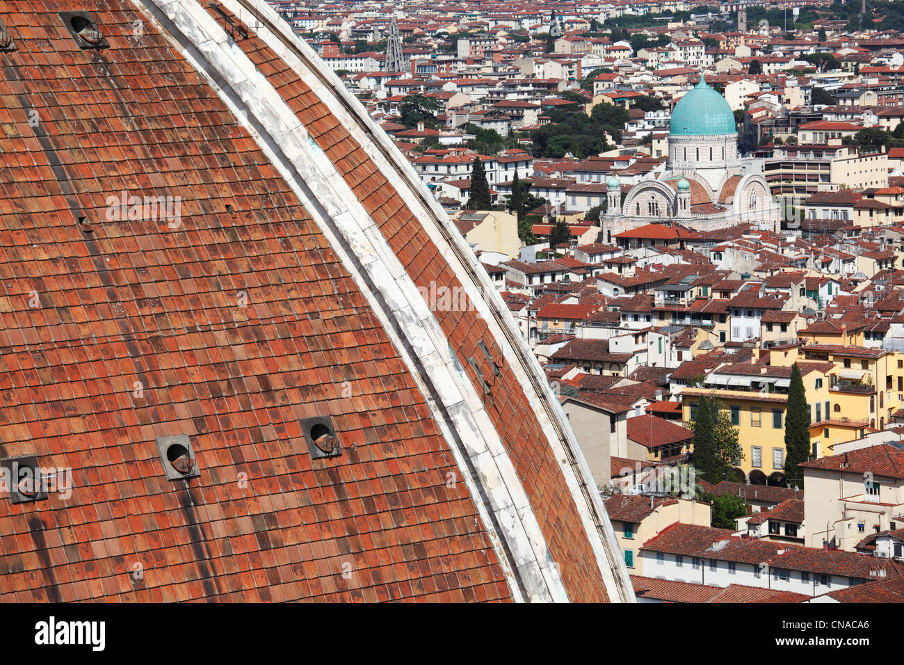 L'Italia, Toscana, Firenze, centro storico sono classificati come patrimonio mondiale dall'UNESCO, la cupola di Santa Maria del Fiore con la Foto Stock