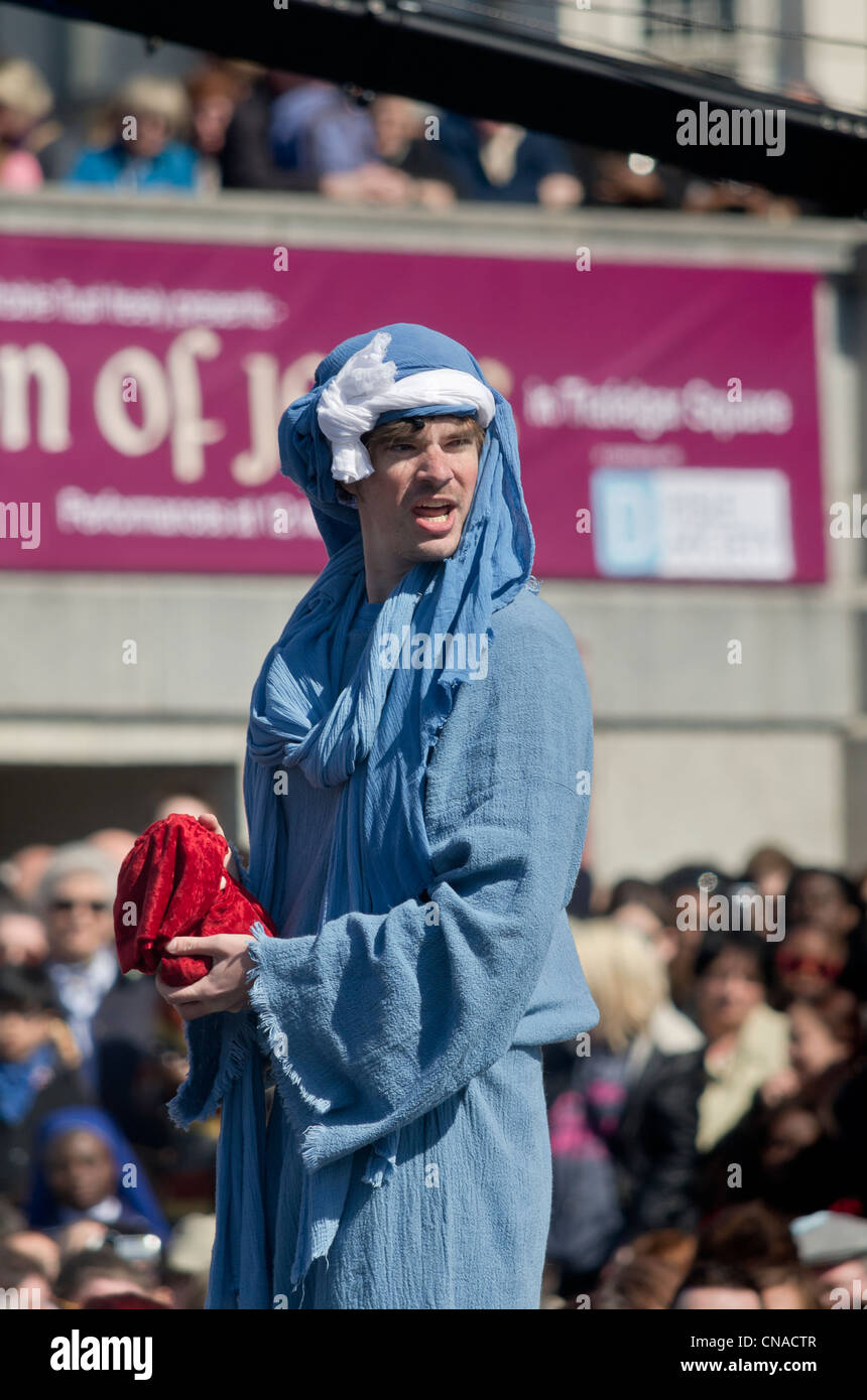 "Giuda" - La Passione di Gesù - Venerdì Santo, Pasqua, Trafalgar Square , London 2012 Foto Stock