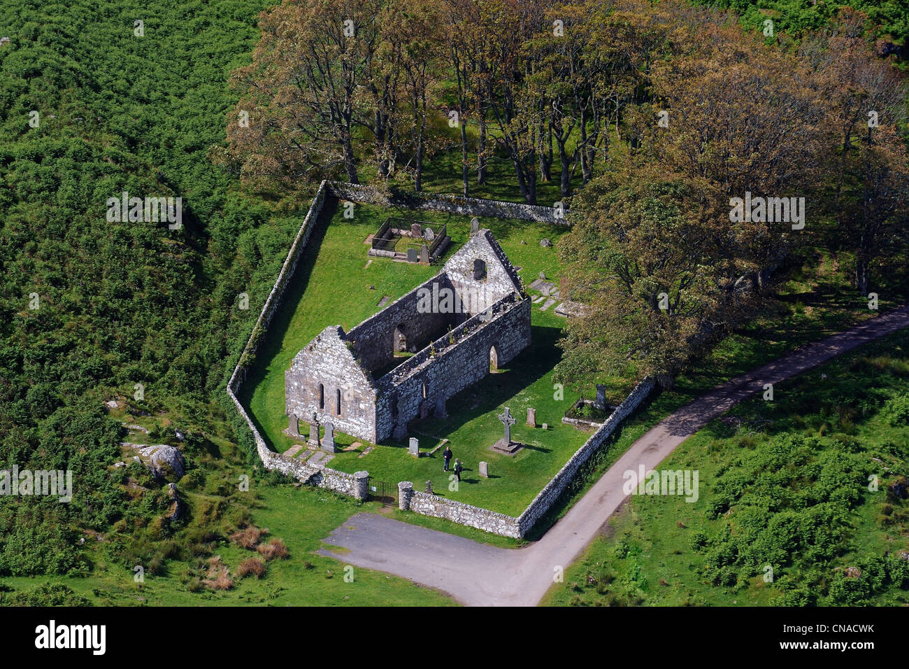 Regno Unito, Scozia, Ebridi Interne, isola di Islay, chiesa kildalton sulla costa est e il Celtic Kildalton Cross Foto Stock