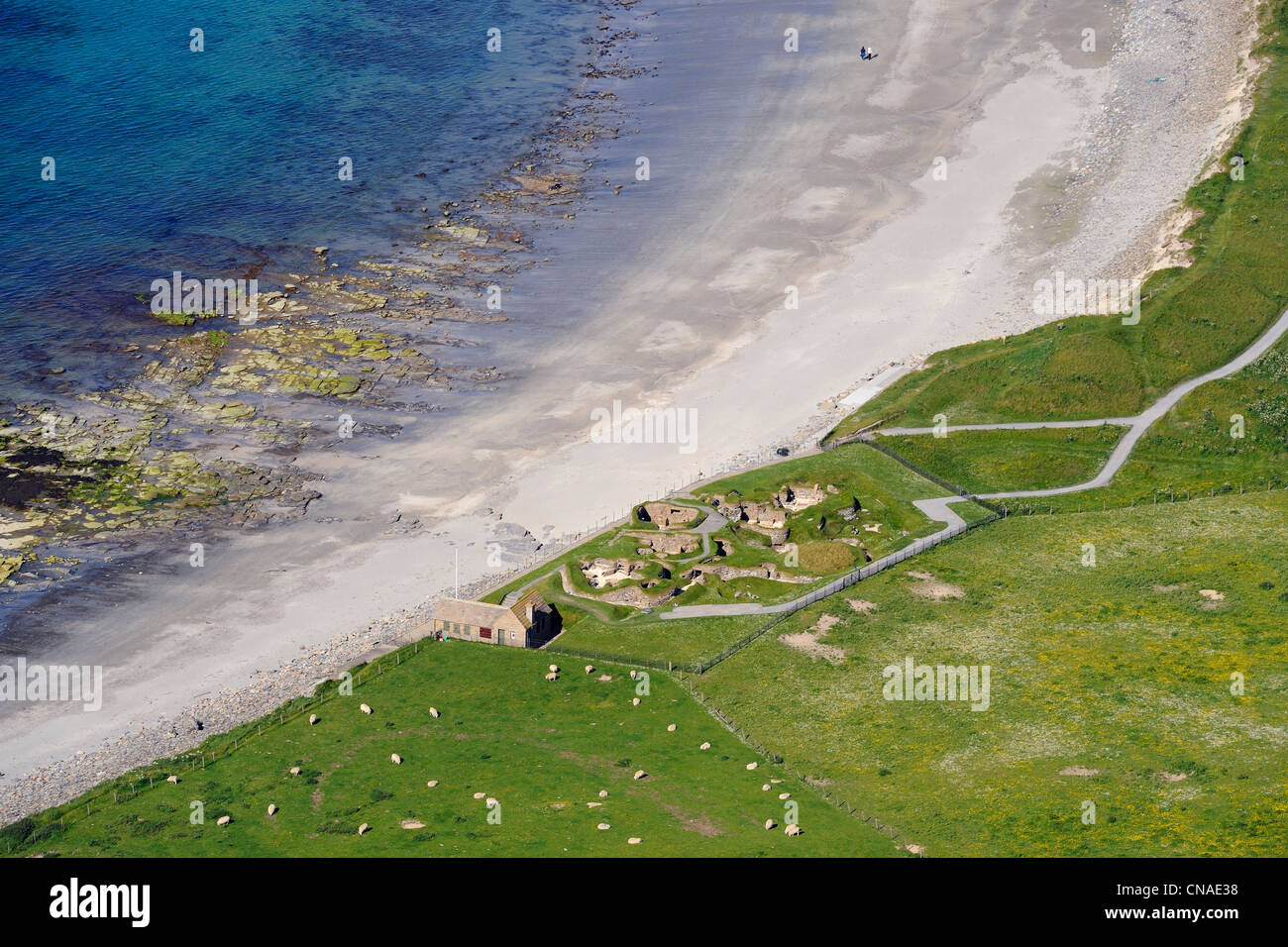 Regno Unito, Scozia, isole Orcadi, continente isola, rovine di Skara Brae villaggio preistorico, elencati come patrimonio mondiale dall' Foto Stock