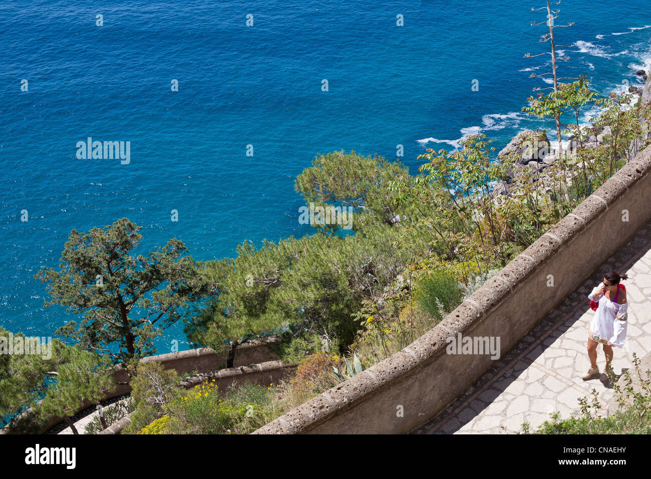 L'Italia, la Campania, il Golfo di Napoli, l'isola di Capri, Via Krupp Foto Stock