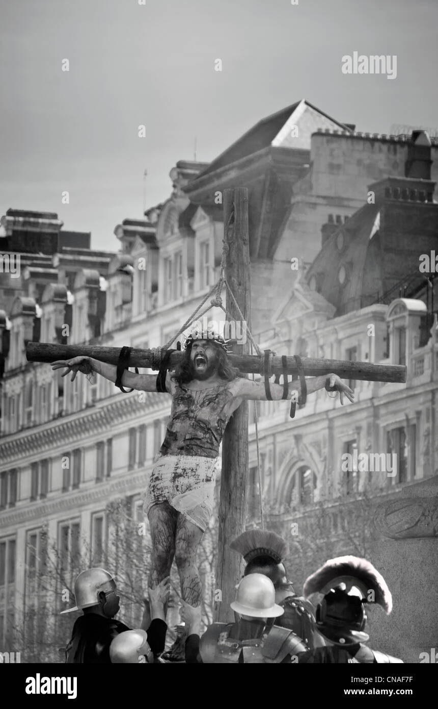 La passione di Gesù - Venerdì Santo, Pasqua, Trafalgar Square , London 2012 Foto Stock