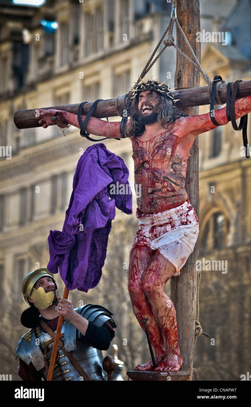 La passione di Gesù - Venerdì Santo, Pasqua, Trafalgar Square, Londra 2012 Foto Stock