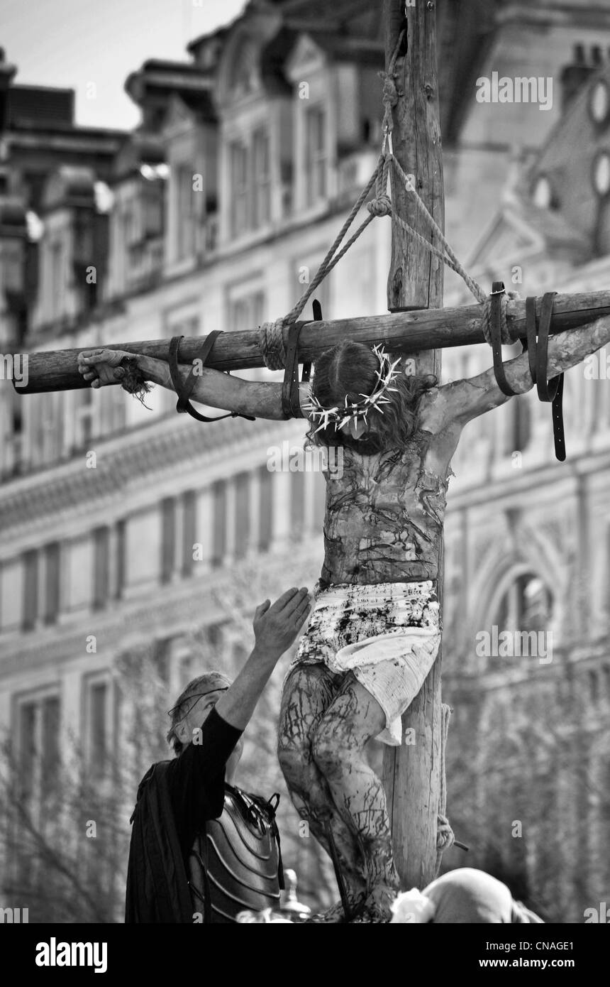 La passione di Gesù - Venerdì Santo, Pasqua, Trafalgar Square, Londra 2012 Foto Stock