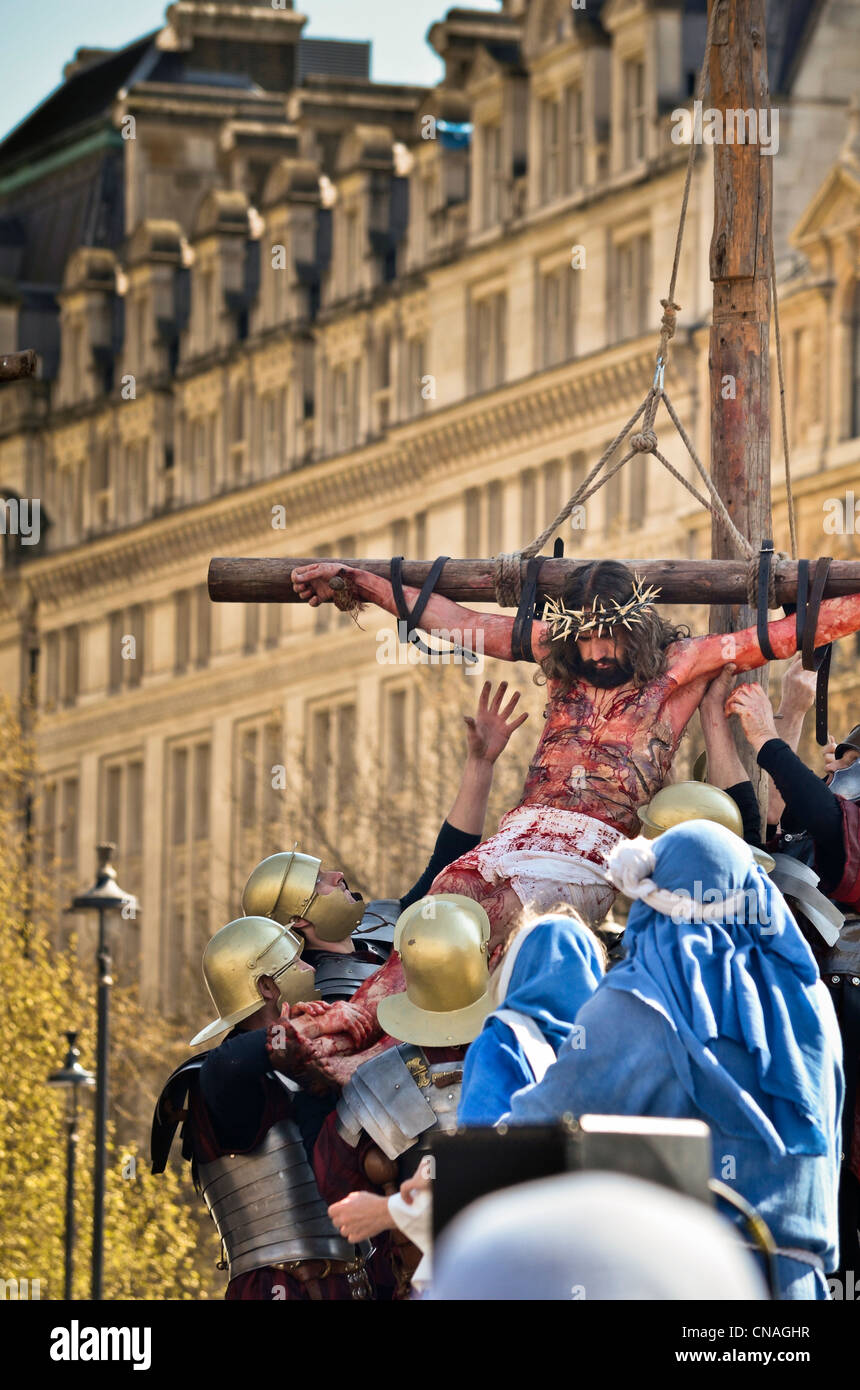 La passione di Gesù - Venerdì Santo, Pasqua, Trafalgar Square, Londra 2012 Foto Stock