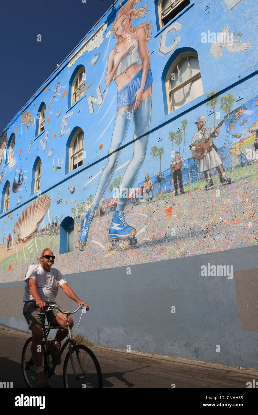 Gli Stati Uniti, California, Los Angeles, Venice Beach, murale a Seaside Park Foto Stock