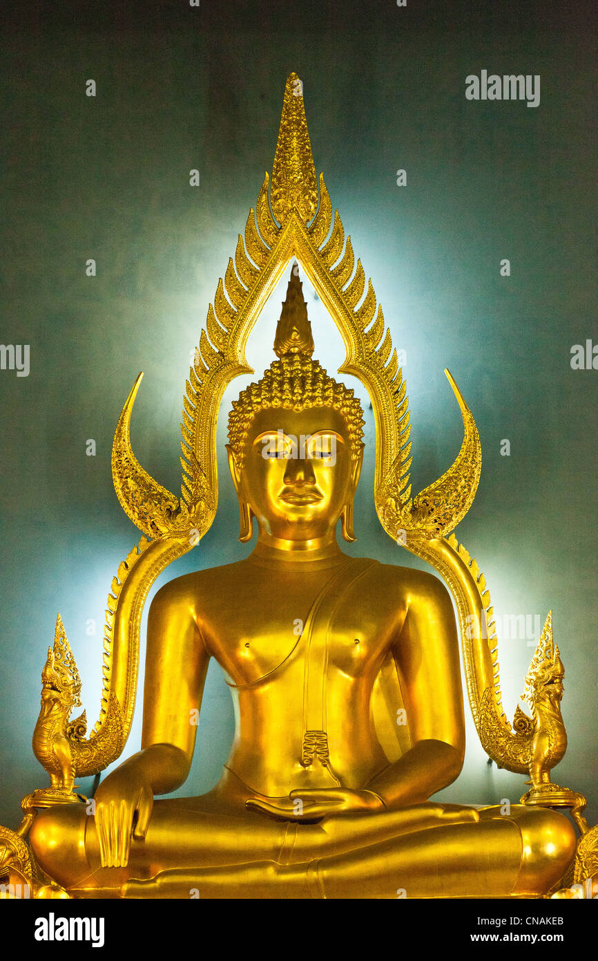 Thailandia, Bangkok, Wat Benchamabophit, Buddha Foto Stock
