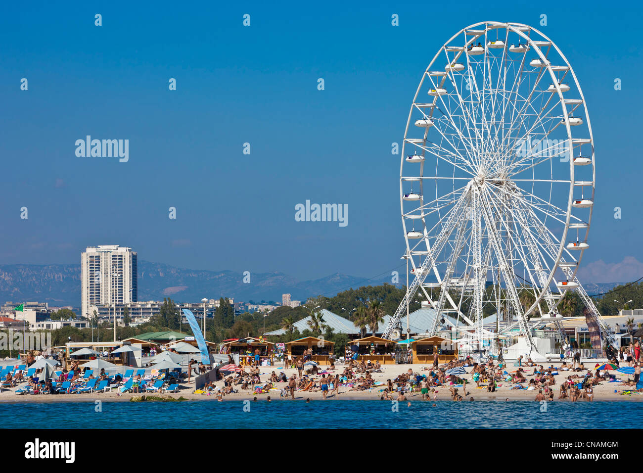 Francia, Bouches du Rhone, Marsiglia, spiagge del Prado, Bonneveine beach Foto Stock