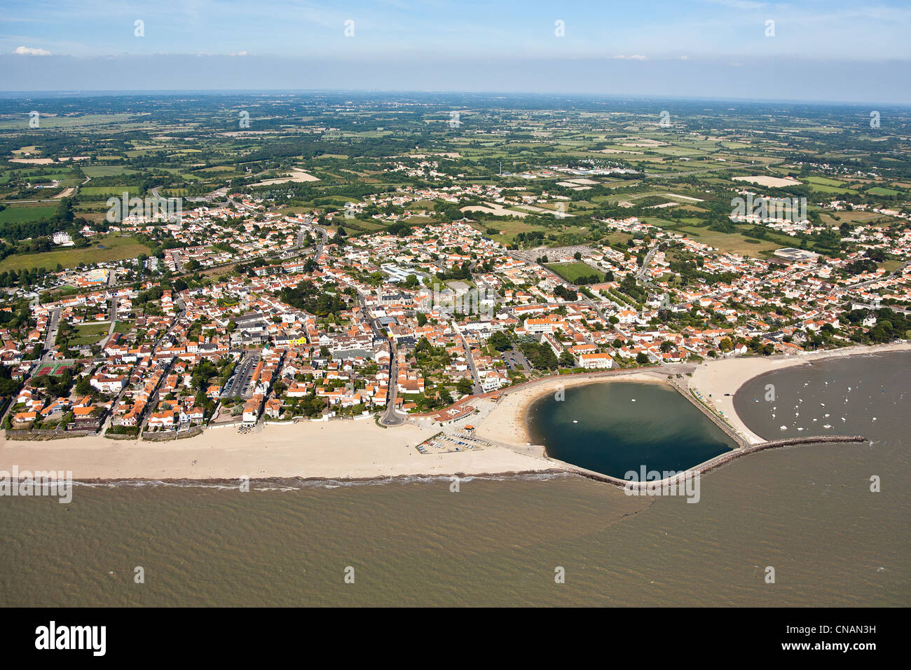 Francia, Loire-Atlantique, La Bernerie En Retz (fotografia aerea) Foto Stock