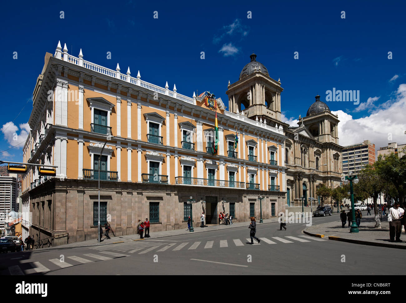 Palazzo presidenziale, Plaza Murillo, distretto governativo di La Paz, capitale politica della Bolivia Foto Stock