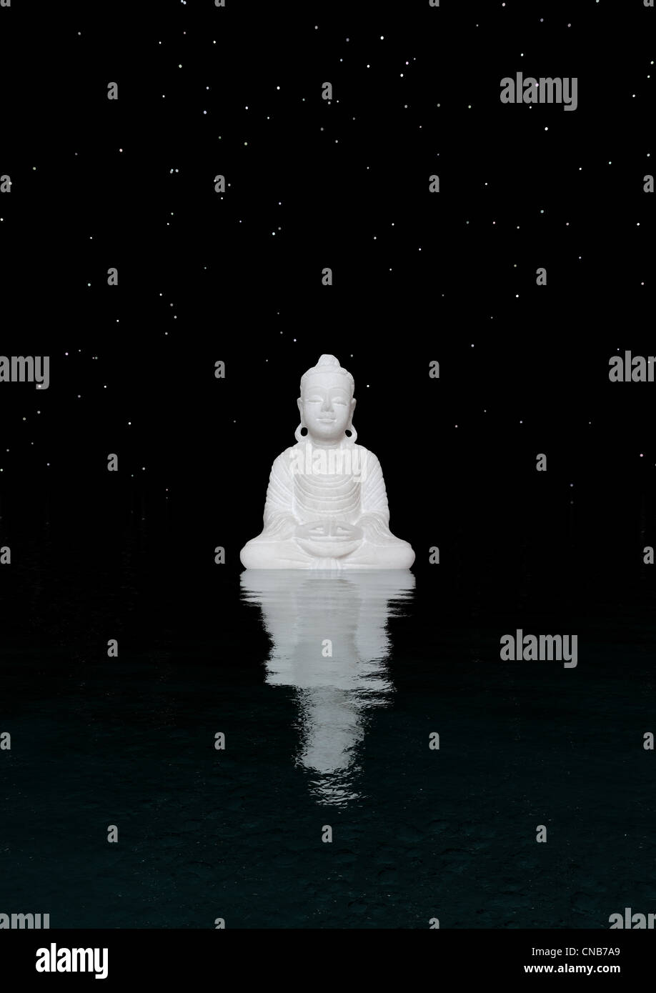 bianco del Buddha Foto Stock