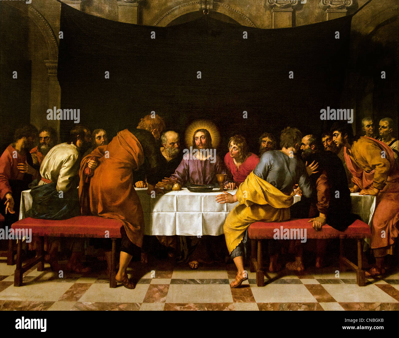 Frans II il giovane POURBUS la Cena del Signore o l'Ultima Cena di Gesù Cristo con i suoi discepoli 1618 Belgio belga Foto Stock