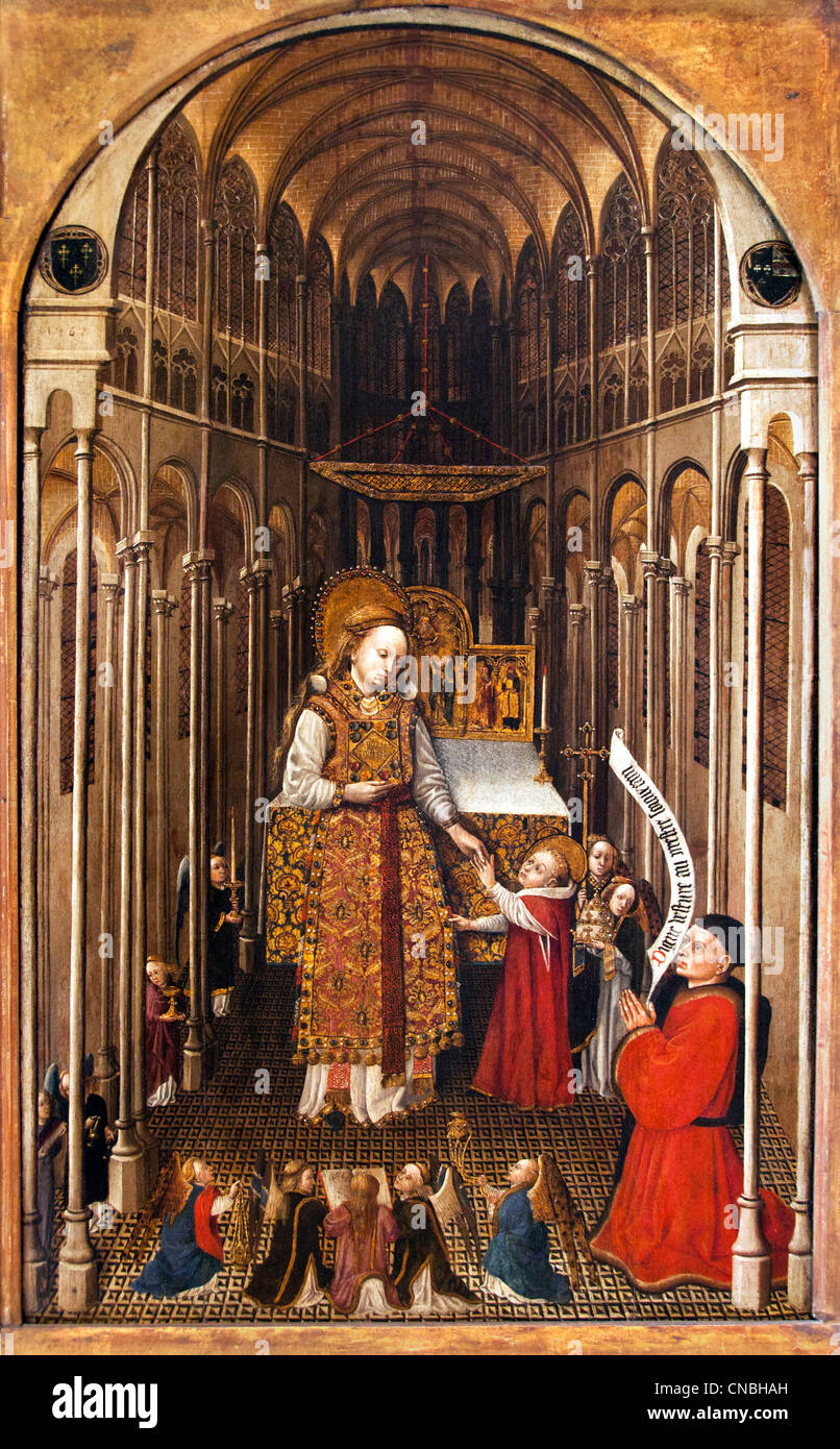Le sacerdoce de la Vierge - il sacerdozio della Vergine 1438 maître des heures de Collins Francia - Francese Foto Stock