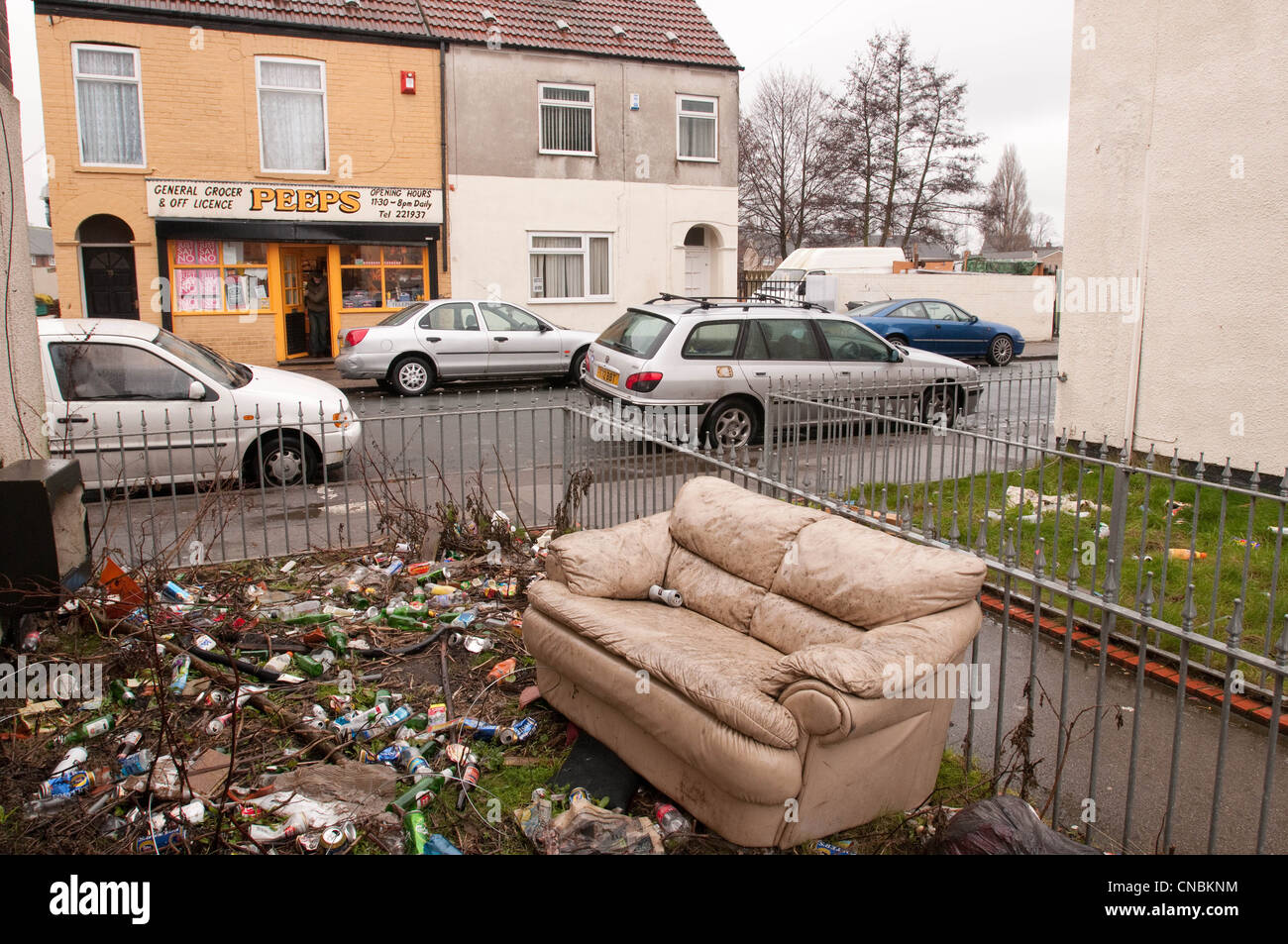 Un'area di miseria sociale in Hull a causa assente il locatore contratti di locazione Foto Stock