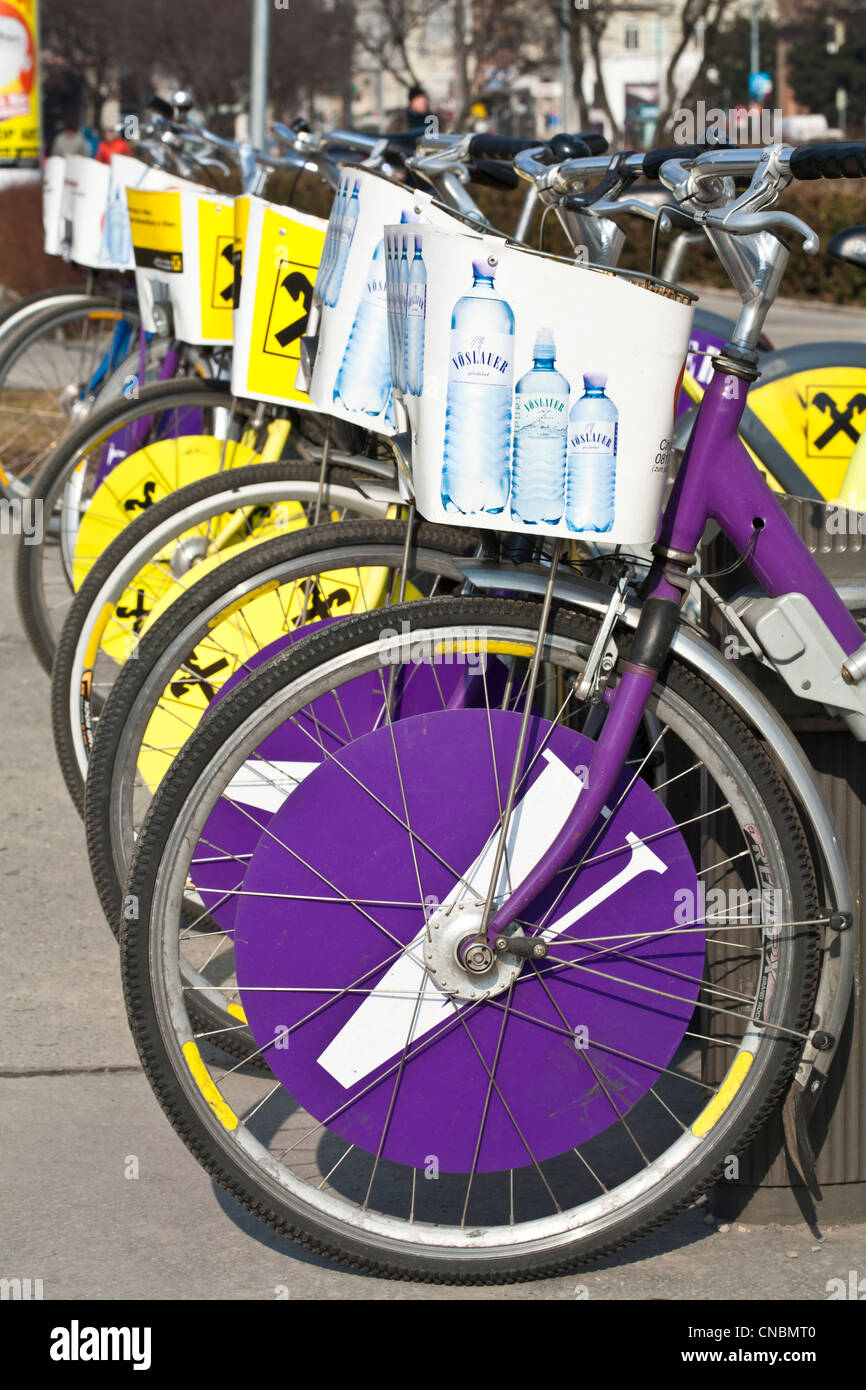 Austria, Vienna, dal centro città e da passeggio, noleggio biciclette Foto Stock