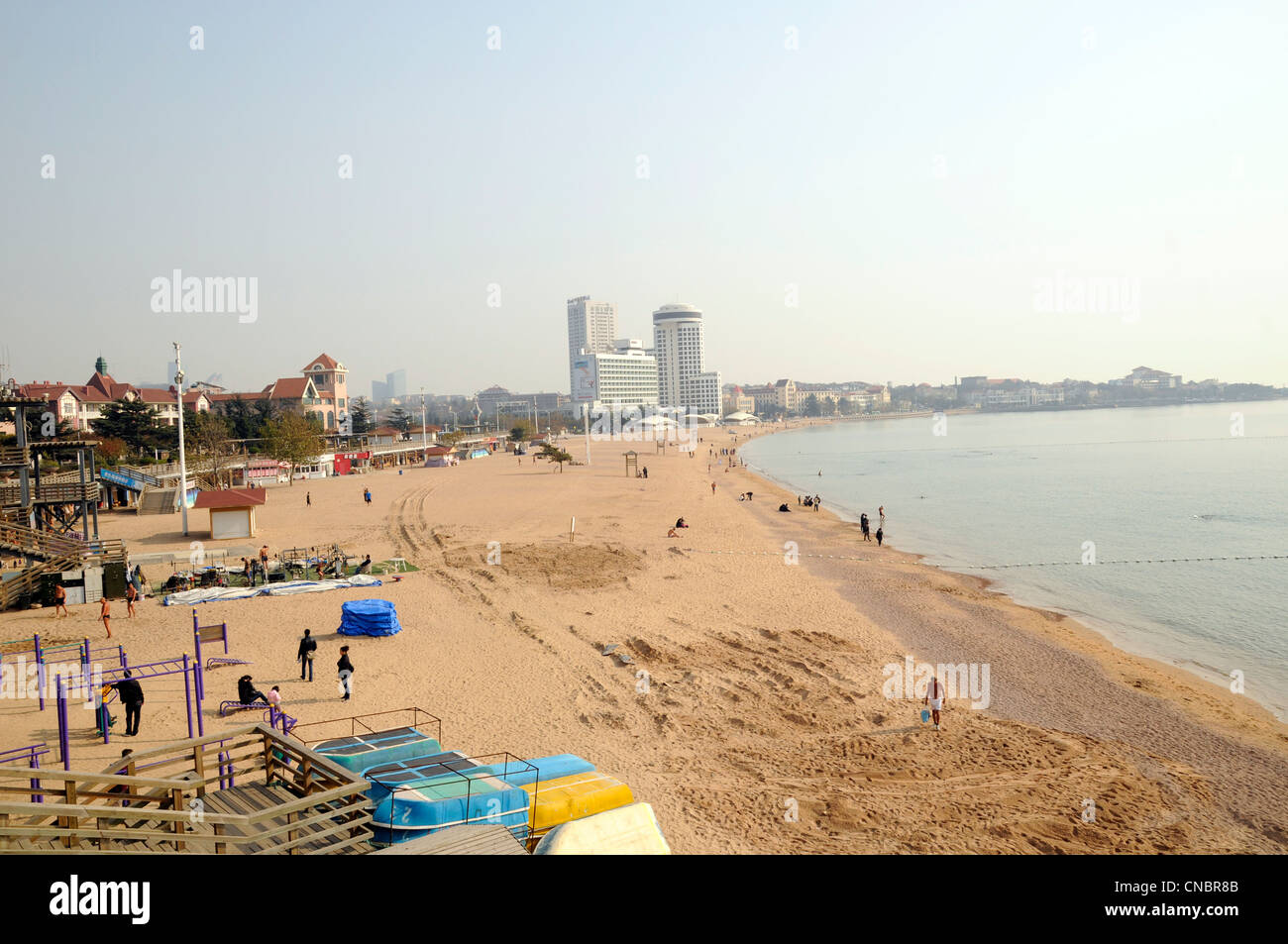 Numero di Qingdao una spiaggia balneare (Huiquan spiaggia balneare), Qingdao, Cina Foto Stock