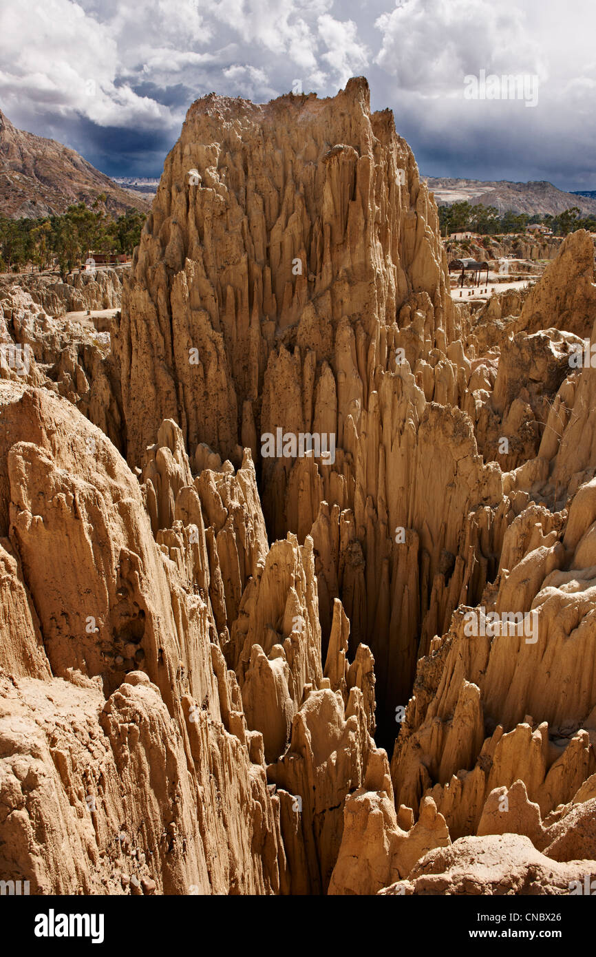 Valle della Luna, erosione paesaggio vicino a La Paz, Bolivia, Sud America Foto Stock