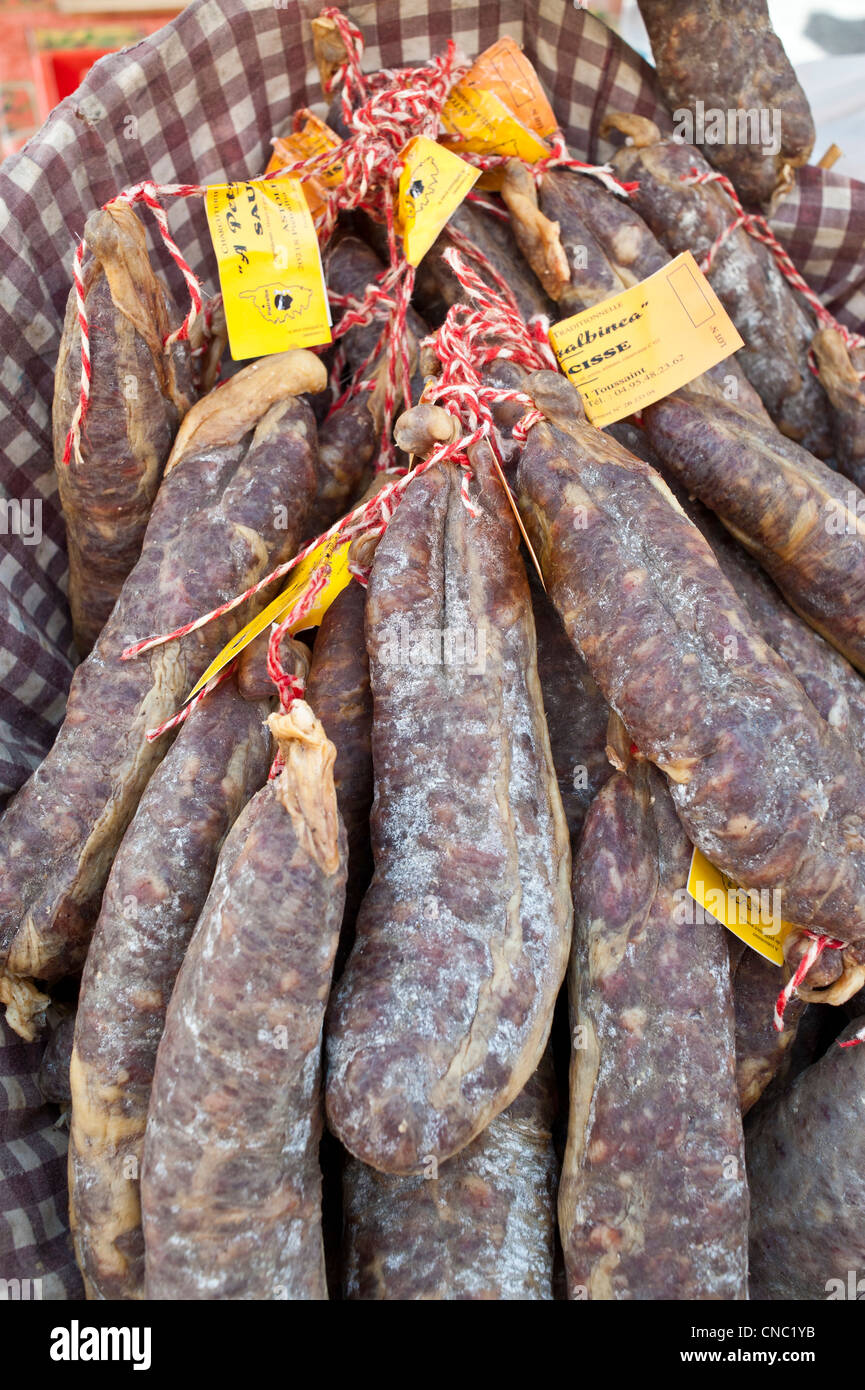 Francia, Corse du Sud, Ajaccio, il mercato giornaliero in Piazza Campinchi Foto Stock