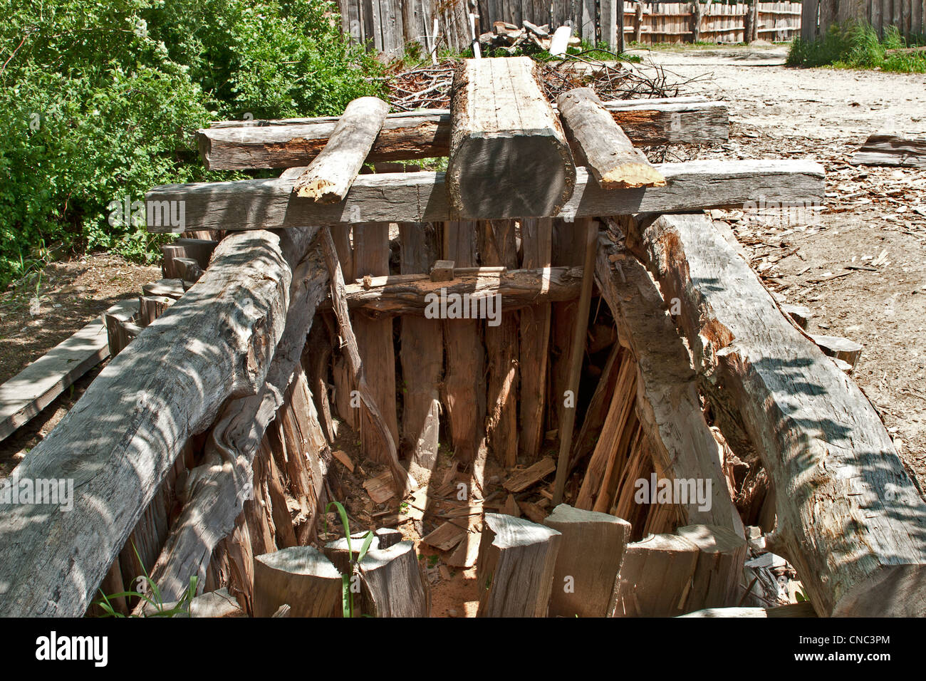 Piantagione Plimoth, Plymouth Massachusetts, coloniale americana la ricreazione del primo stabile insediamento europeo New England Foto Stock