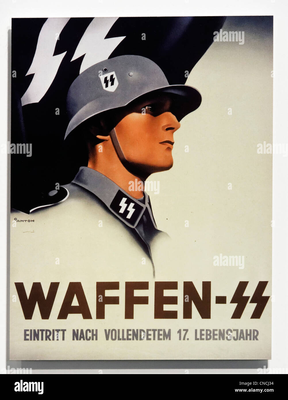 Una seconda guerra mondiale Waffen SS poster di reclutamento Foto Stock