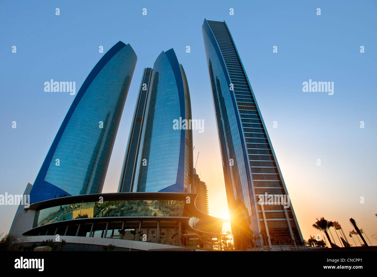 Emirati Arabi Uniti Abu Dhabi Emirato, Abu Dhabi Jumeirah Etihad Towers Foto Stock