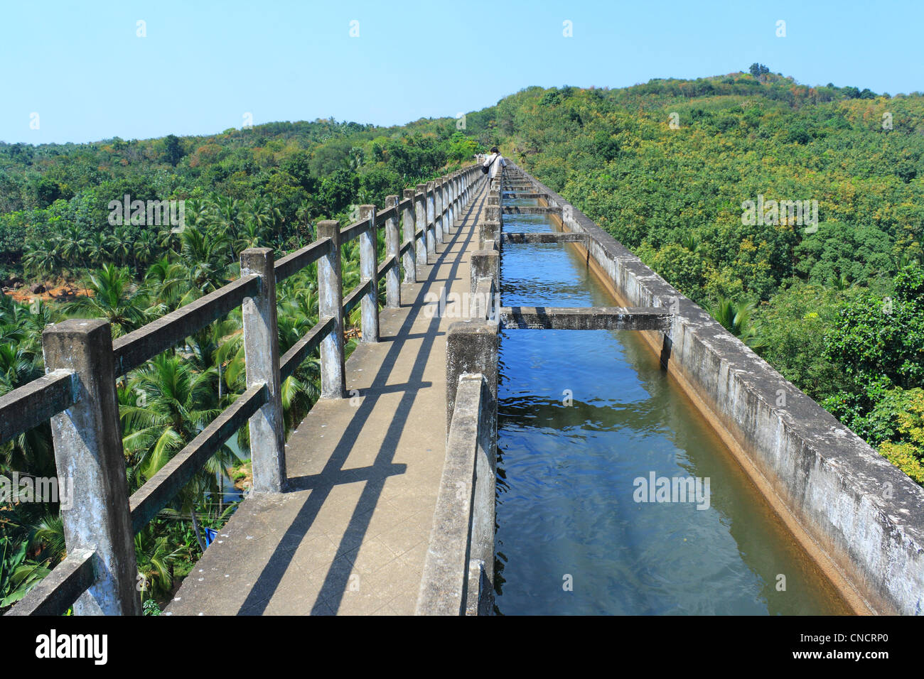 Maathoor Thotti Palam- Condotto acqua Bridge, Marthandam, Kanyakumari distretto , nello Stato del Tamil Nadu, India Foto Stock