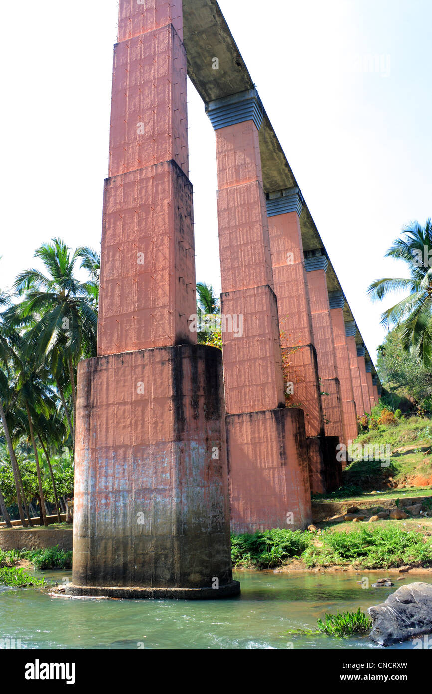 Maathoor Thotti Palam- Condotto acqua Bridge, Marthandam, Kanyakumari distretto , nello Stato del Tamil Nadu, India Foto Stock