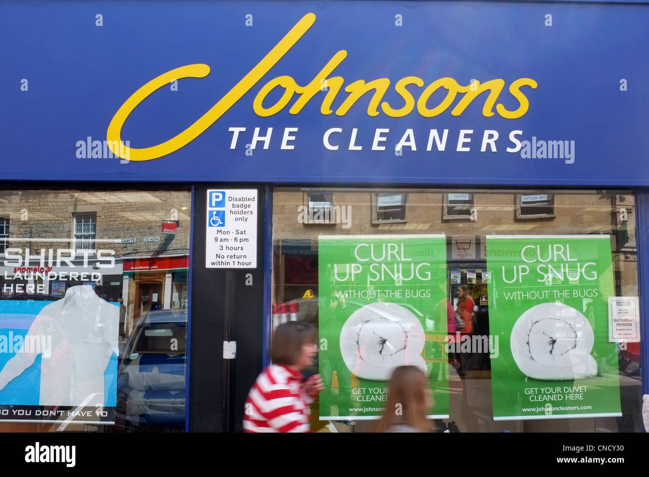 La Johnsons i pulitori negozio di fronte Foto Stock