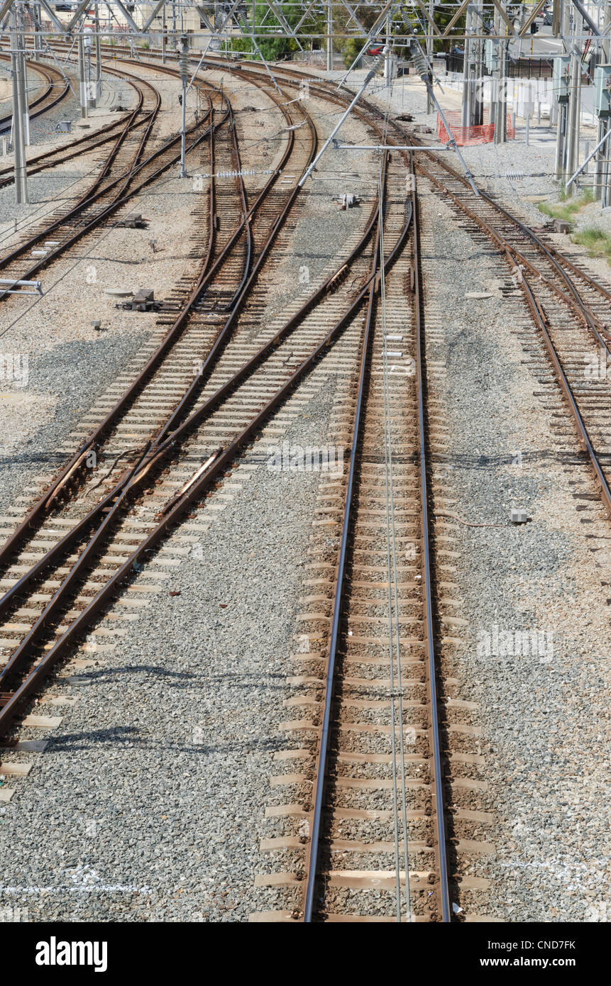 Linee ferroviarie in Perth, Western Australia Foto Stock