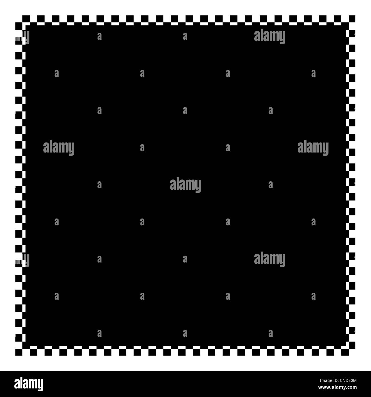 Un bianco e nero bandiera a scacchi il confine con copyspace. Foto Stock