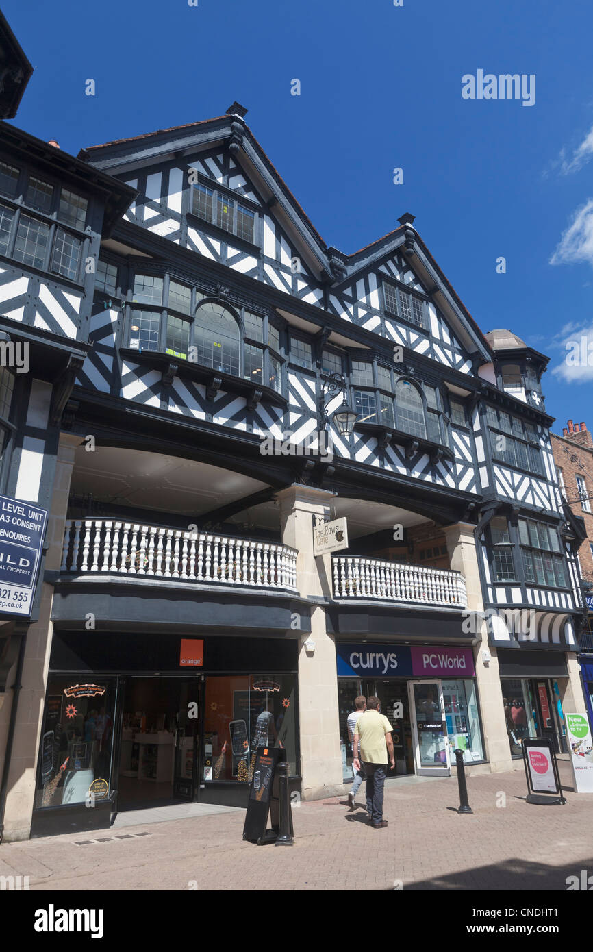 Le righe, East Street, Chester, Inghilterra Foto Stock