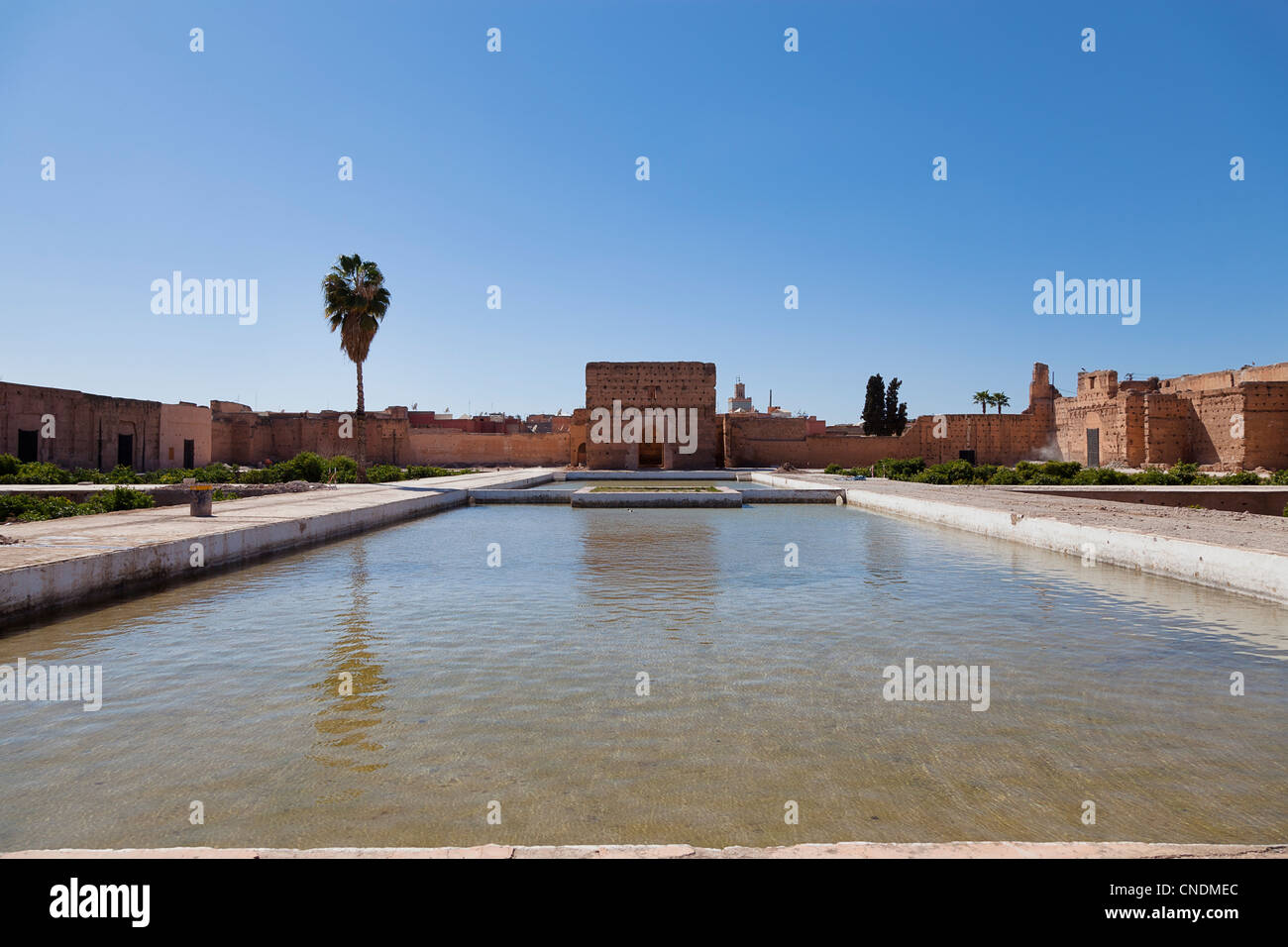 Palazzo El Badi (in arabo: قصر البديع‎ - significato l incomparabile palace) Marrakech, Marocco Foto Stock