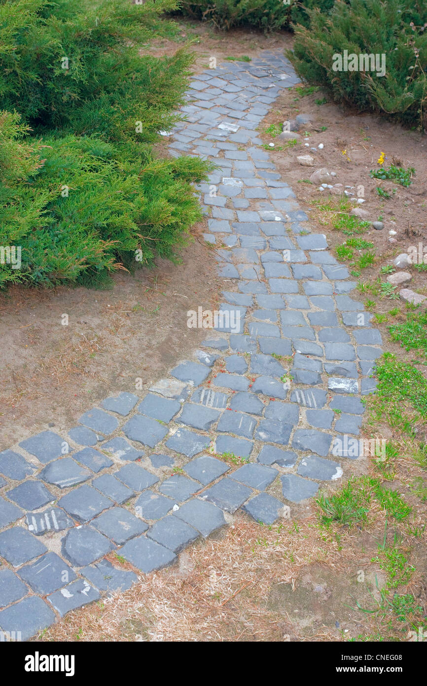 Percorso di pietra nel giardino Foto Stock