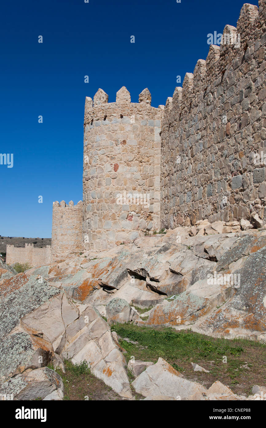 Mura di Avila, Castilla y Leon, Spagna Foto Stock