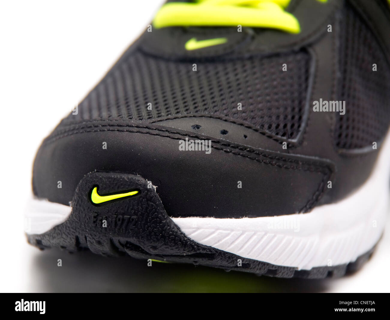 Nero scarpe da running Nike dettaglio Foto Stock