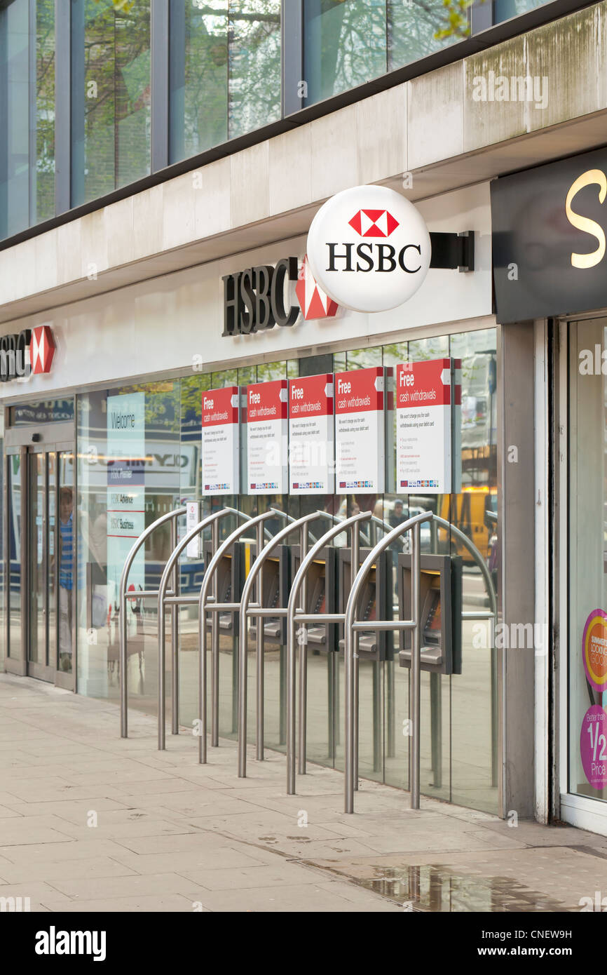 HSBC Bank logo/segno, London, Regno Unito Foto Stock