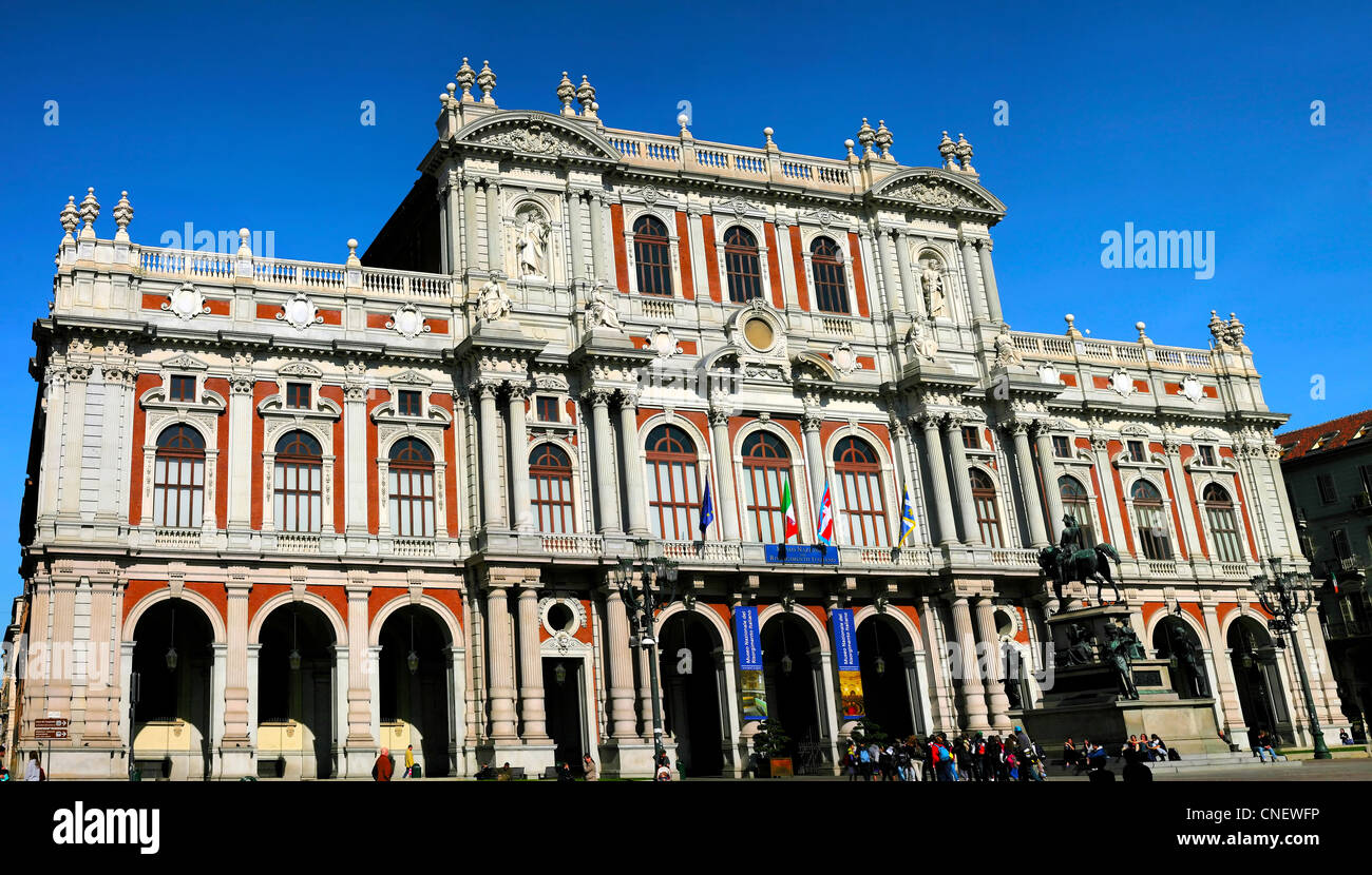 Torino, vista di Palazzo Carignano Foto Stock