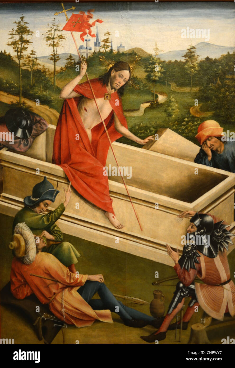 La risurrezione di Cristo (1456-57) dalla tomba della pittura a olio da Johann Koerbecke Foto Stock