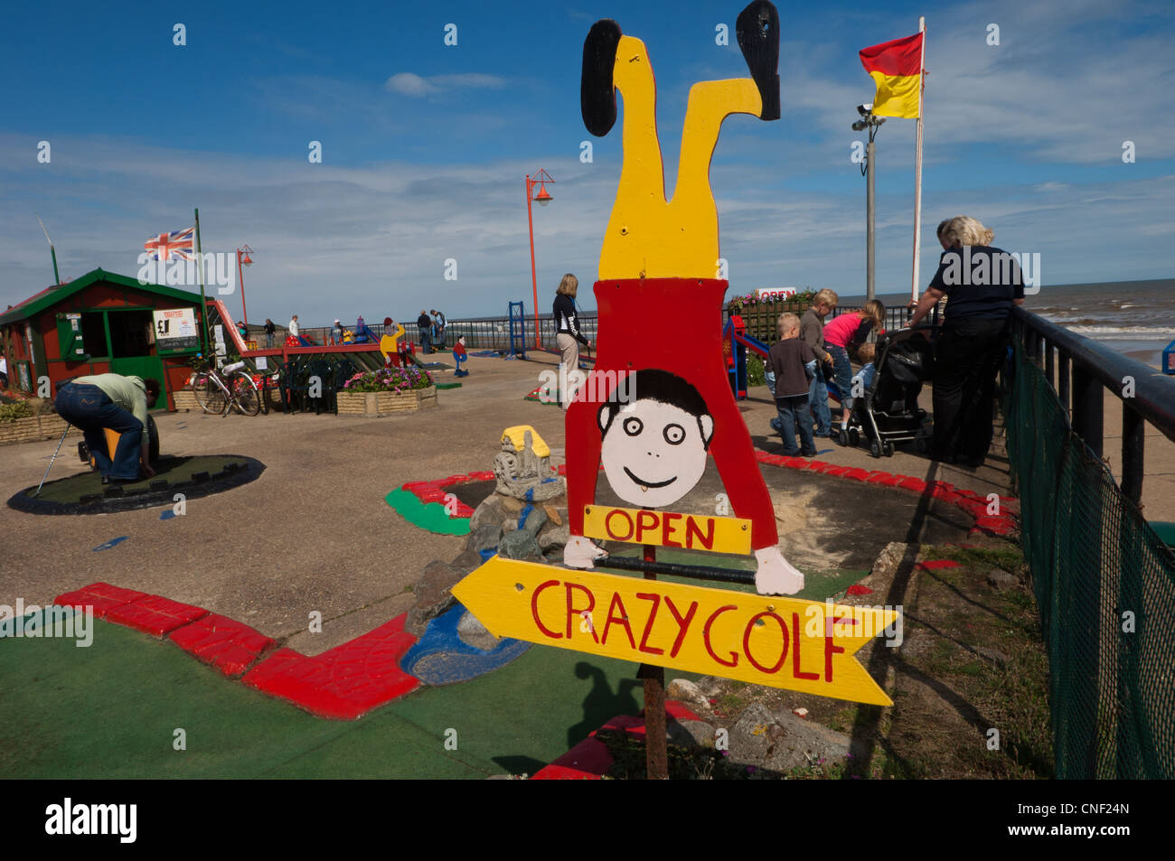 Crazy golf al mare holiday resort di Mablethorpe. Lincolnshire. Regno Unito Foto Stock